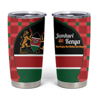 Kenya Jamhuri Day Tumbler Cup One People One Nation Massai Shuka Pattern - Wonder Print Shop