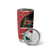 Kenya Jamhuri Day Tumbler Cup One People One Nation Massai Shuka Pattern - Wonder Print Shop