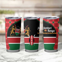 Kenya Jamhuri Day Tumbler Cup One People One Nation Massai Shuka Pattern - Wonder Print Shop