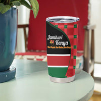 Kenya Jamhuri Day Tumbler Cup One People One Nation Massai Shuka Pattern - Wonder Print Shop