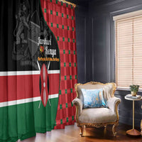 Kenya Jamhuri Day Window Curtain One People One Nation Massai Shuka Pattern - Wonder Print Shop