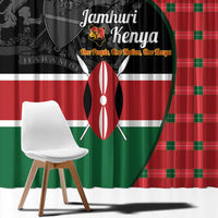 Kenya Jamhuri Day Window Curtain One People One Nation Massai Shuka Pattern - Wonder Print Shop