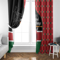 Kenya Jamhuri Day Window Curtain One People One Nation Massai Shuka Pattern - Wonder Print Shop