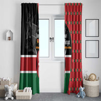 Kenya Jamhuri Day Window Curtain One People One Nation Massai Shuka Pattern - Wonder Print Shop