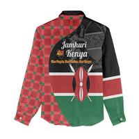 Kenya Jamhuri Day Women Casual Shirt One People One Nation Massai Shuka Pattern - Wonder Print Shop