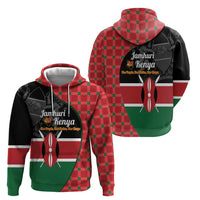 Kenya Jamhuri Day Zip Hoodie One People One Nation Massai Shuka Pattern - Wonder Print Shop