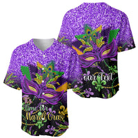 Personalised Mardi Gras Baseball Jersey Carnival Mask Happy Fat Tuesday - Wonder Print Shop