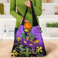Personalised Mardi Gras Grocery Bag Carnival Mask Happy Fat Tuesday