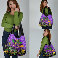 Personalised Mardi Gras Grocery Bag Carnival Mask Happy Fat Tuesday