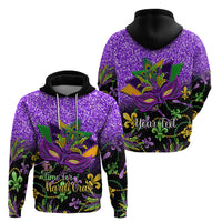 Personalised Mardi Gras Hoodie Carnival Mask Happy Fat Tuesday - Wonder Print Shop