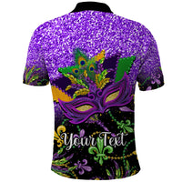 Personalised Mardi Gras Polo Shirt Carnival Mask Happy Fat Tuesday - Wonder Print Shop