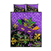 Mardi Gras Quilt Bed Set Carnival Mask Happy Fat Tuesday - Wonder Print Shop