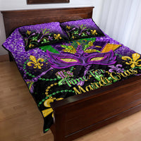 Mardi Gras Quilt Bed Set Carnival Mask Happy Fat Tuesday - Wonder Print Shop