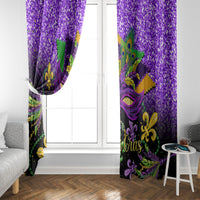 Mardi Gras Window Curtain Carnival Mask Happy Fat Tuesday - Wonder Print Shop