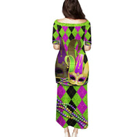 Mardi Gras 2024 Family Matching Puletasi and Hawaiian Shirt Jester Mask With Beads Colorful Version - Wonder Print Shop