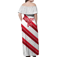 Custom England Rugby Family Matching Off Shoulder Maxi Dress and Hawaiian Shirt 2024 Go Champions Red Rose Sporty Version - Wonder Print Shop