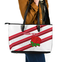 Custom England Rugby Leather Tote Bag 2024 Go Champions Red Rose Sporty Version - Wonder Print Shop