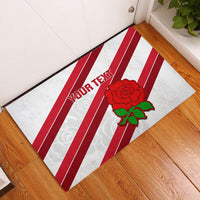 Custom England Rugby Rubber Doormat 2024 Go Champions Red Rose Sporty Version - Wonder Print Shop