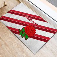 Custom England Rugby Rubber Doormat 2024 Go Champions Red Rose Sporty Version - Wonder Print Shop