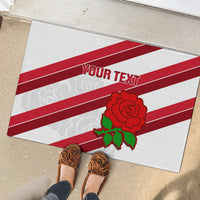 Custom England Rugby Rubber Doormat 2024 Go Champions Red Rose Sporty Version - Wonder Print Shop