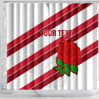 Custom England Rugby Shower Curtain 2024 Go Champions Red Rose Sporty Version