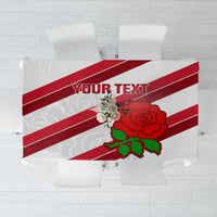 Custom England Rugby Tablecloth 2024 Go Champions Red Rose Sporty Version - Wonder Print Shop
