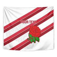 Custom England Rugby Tapestry 2024 Go Champions Red Rose Sporty Version - Wonder Print Shop