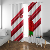 Custom England Rugby Window Curtain 2024 Go Champions Red Rose Sporty Version - Wonder Print Shop