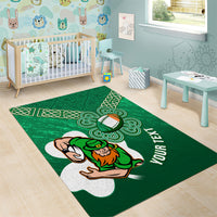 Custom Ireland Rugby Area Rug 2024 Irish Shamrocks With Celtic Pattern - Wonder Print Shop