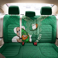 Custom Ireland Rugby Back Car Seat Cover 2024 Irish Shamrocks With Celtic Pattern - Wonder Print Shop