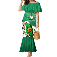 Custom Ireland Rugby Family Matching Mermaid Dress and Hawaiian Shirt 2024 Irish Shamrocks With Celtic Pattern - Wonder Print Shop