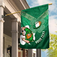 Custom Ireland Rugby Garden Flag 2024 Irish Shamrocks With Celtic Pattern - Wonder Print Shop