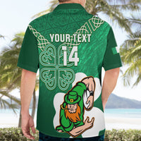 Custom Ireland Rugby Hawaiian Shirt 2024 Irish Shamrocks With Celtic Pattern - Wonder Print Shop