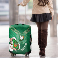 Custom Ireland Rugby Luggage Cover 2024 Irish Shamrocks With Celtic Pattern - Wonder Print Shop
