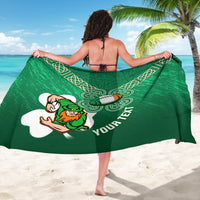 Custom Ireland Rugby Sarong 2024 Irish Shamrocks With Celtic Pattern - Wonder Print Shop