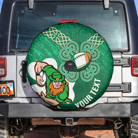Custom Ireland Rugby Spare Tire Cover 2024 Irish Shamrocks With Celtic Pattern - Wonder Print Shop
