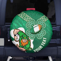 Custom Ireland Rugby Spare Tire Cover 2024 Irish Shamrocks With Celtic Pattern - Wonder Print Shop
