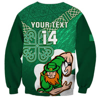 Custom Ireland Rugby Sweatshirt 2024 Irish Shamrocks With Celtic Pattern - Wonder Print Shop