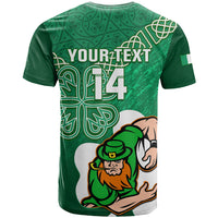 Custom Ireland Rugby T Shirt 2024 Irish Shamrocks With Celtic Pattern - Wonder Print Shop