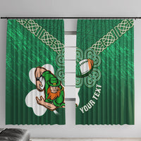 Custom Ireland Rugby Window Curtain 2024 Irish Shamrocks With Celtic Pattern - Wonder Print Shop