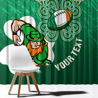 Custom Ireland Rugby Window Curtain 2024 Irish Shamrocks With Celtic Pattern - Wonder Print Shop