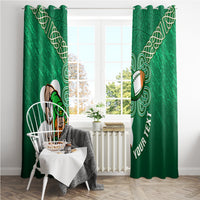 Custom Ireland Rugby Window Curtain 2024 Irish Shamrocks With Celtic Pattern - Wonder Print Shop