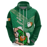 Custom Ireland Rugby Zip Hoodie 2024 Irish Shamrocks With Celtic Pattern - Wonder Print Shop