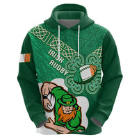 Custom Ireland Rugby Zip Hoodie 2024 Irish Shamrocks With Celtic Pattern - Wonder Print Shop