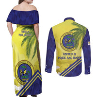 US Virgin Islands Couples Matching Off Shoulder Maxi Dress and Long Sleeve Button Shirt United in Pride and Hope