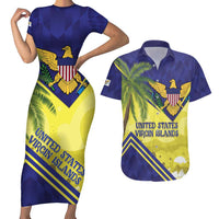 US Virgin Islands Couples Matching Short Sleeve Bodycon Dress and Hawaiian Shirt United in Pride and Hope
