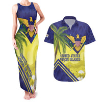 US Virgin Islands Couples Matching Tank Maxi Dress and Hawaiian Shirt United in Pride and Hope