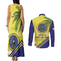 US Virgin Islands Couples Matching Tank Maxi Dress and Long Sleeve Button Shirt United in Pride and Hope