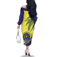 US Virgin Islands Family Matching Off The Shoulder Long Sleeve Dress and Hawaiian Shirt United in Pride and Hope