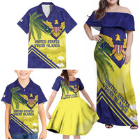 US Virgin Islands Family Matching Off Shoulder Maxi Dress and Hawaiian Shirt United in Pride and Hope - Wonder Print Shop